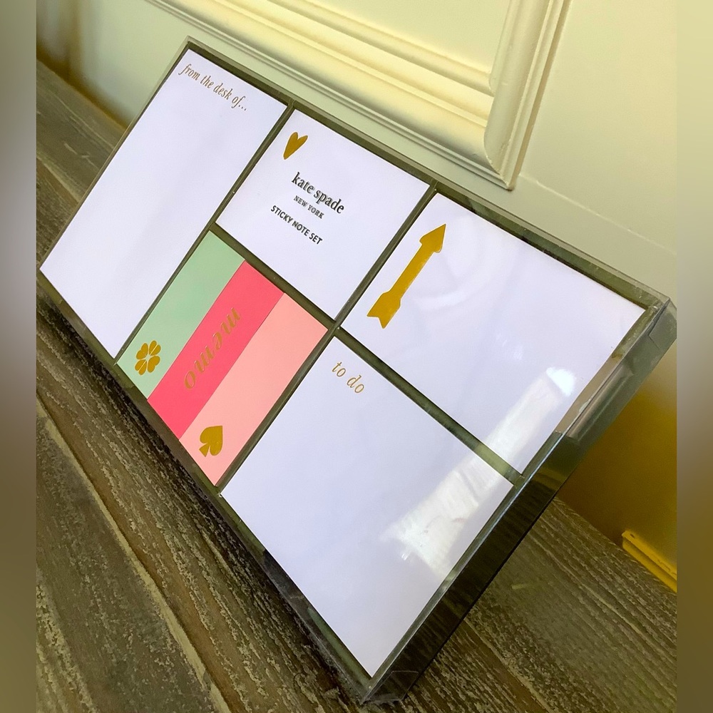 🔥🌹KATE SPADE🌹🔥NWT Colorblock Sticky Note Desk Set,100 sheets of each sticky!
